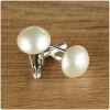 Srebrne spinki do mankietów Swarovski Pearl Ecru - Manufakturaspinek.pl
