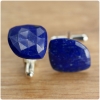 Srebrne spinki do mankietów Lapis Lazuli - manufakturaspinek.pl