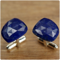 Srebrne spinki do mankietów Lapis Lazuli - manufakturaspinek.pl