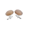 Srebrne spinki do mankietów z Agatem - Manufakturaspinek.pl