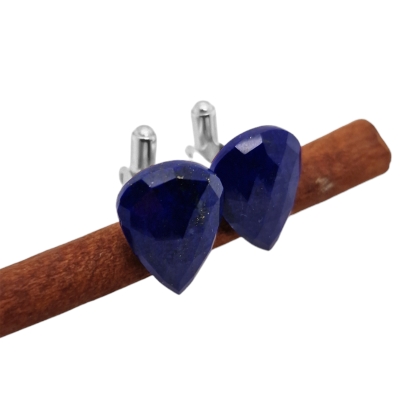 Srebrne spinki do mankietów lapis lazuli - manufakturaspinek.pl