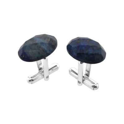 Srebrne spinki do mankietów lapis lazuli - manufakturaspinek.pl