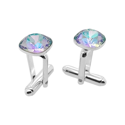 Srebrne spinki do mankietów Swarovski - Paradise Shine Parish - Spinki.pl