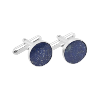 Srebrne spinki do mankietów lapis lazuli - manufakturaspinek.pl