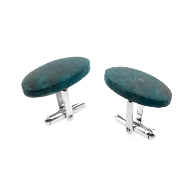 Srebrne spinki do mankietów Apatyt - Manufakturaspinek.pl