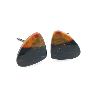Srebrne spinki do koszuli dragon bloodstone - manufakturaspinek.pl